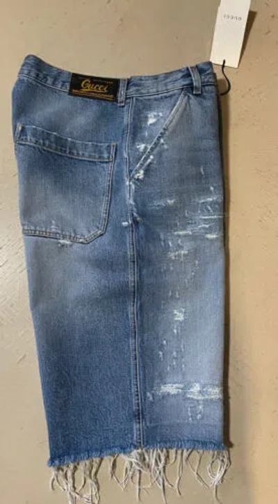 Pre-owned Gucci $1500  Mens Short Jeans Pants Blue Size 30 Us/44 Eu