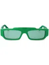 Gucci 55mm Rectangular Sunglasses In Green