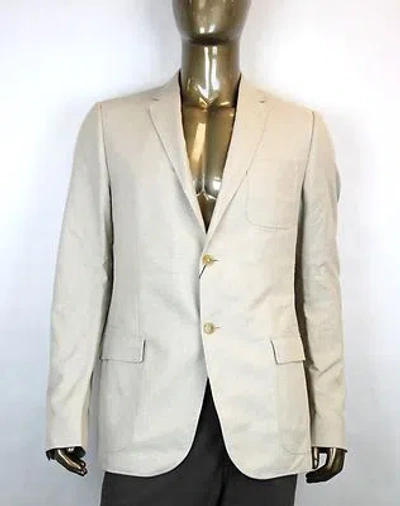 Pre-owned Gucci $1680 Auth  Cotton/linen Jacket Blazer Eu 54l/us 44l Beige 308084 2362