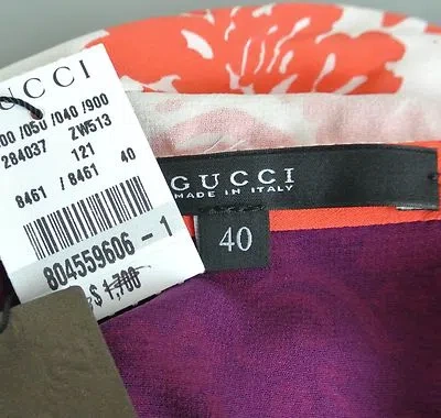 Pre-owned Gucci $1700 Authentic  Runway Silk Floral T-shirt Dress, 284037 In Multicolor