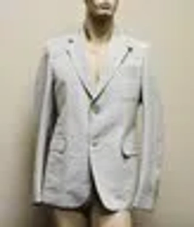 Pre-owned Gucci $1740  Men's Coat Jacket Blazer 48r/us 38r Beige Blue 256516