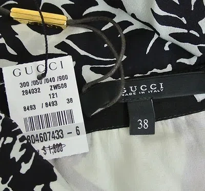 Pre-owned Gucci $1800 Authentic  Runway Silk Floral V-neck Dress, 284032 In Multicolor