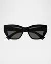 Gucci 1844sa Cat Eye Acetate Sunglasses In Black