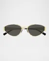 Gucci Gg1853s Linea Sign 001 Gold Grey Sunglasses In Gold