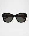 Gucci 1866sk Recycled Butterfly Sunglasses In Black
