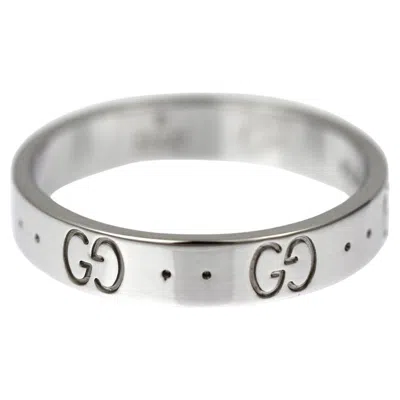 Pre-owned Gucci 18ct White Gold 'icon' Ring