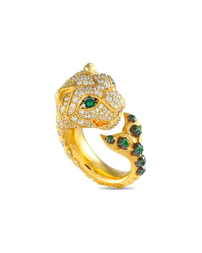 Gucci 18k 2.50 Ct. Tw. Diamond & Tsavorite Ring (authentic )