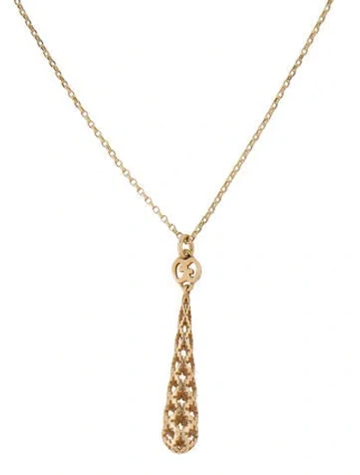 Pre-owned Gucci 18k Diamantissima Pendant Necklace, 16.5" In Multi