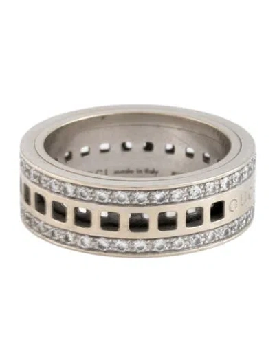 Pre-owned Gucci 18k Diamond Eternity Spinner Band Ring In Multicolor