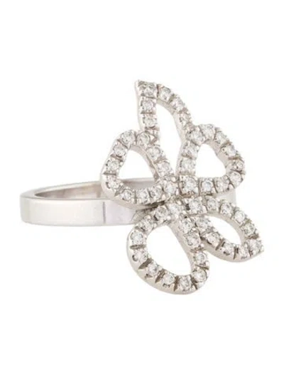 Pre-owned Gucci 18k Diamond Movable Flower Cocktail Ring In Multi
