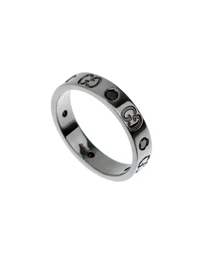 Pre-owned Gucci 18k Diamond Ring (authentic Pre-loved) In Metallic