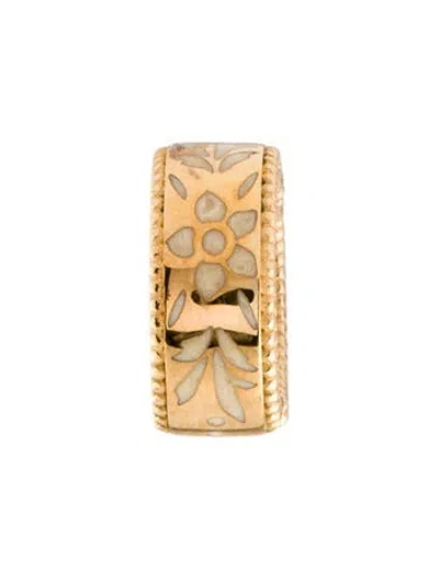Pre-owned Gucci 18k Enamel Icon Ear Cuff In White