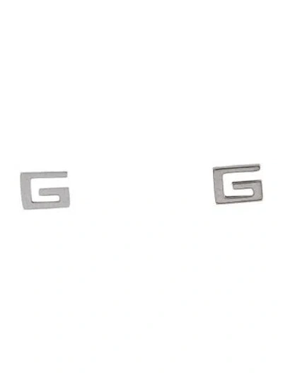 Pre-owned Gucci 18k G Stud Earrings In Multi