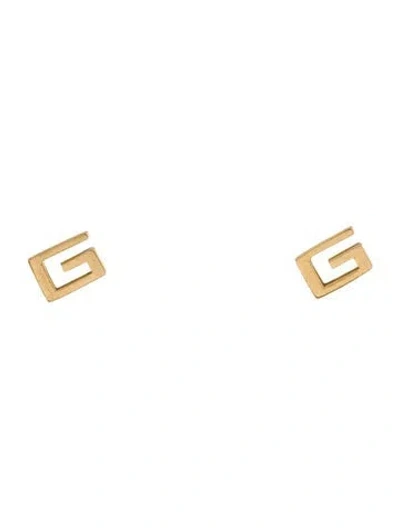 Pre-owned Gucci 18k G Stud Earrings In Multi
