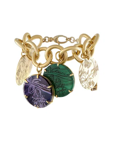 Gucci 18k Gemstone Bracelet (authentic Pre-loved) In Gold