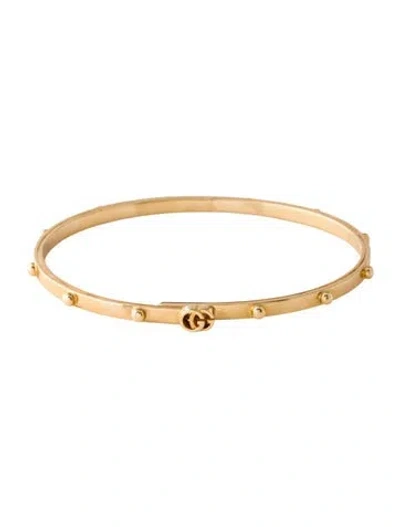 Pre-owned Gucci 18k Gg Running Bracelet, 7" In Multi