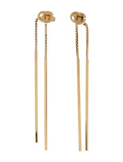 Pre-owned Gucci 18k Gg Running Drop Earrings In Multicolor