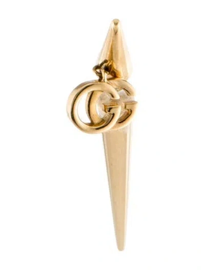 Pre-owned Gucci 18k Gg Single Spear Earring In Multi