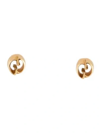 Pre-owned Gucci 18k Gg Stud Earrings In Multicolor