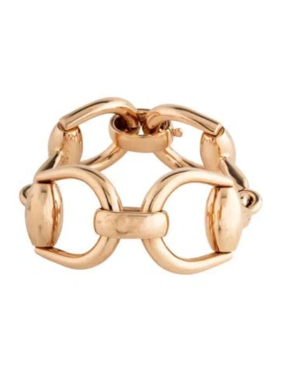 Pre-owned Gucci 18k Horsebit Bracelet, 7" In Multicolor