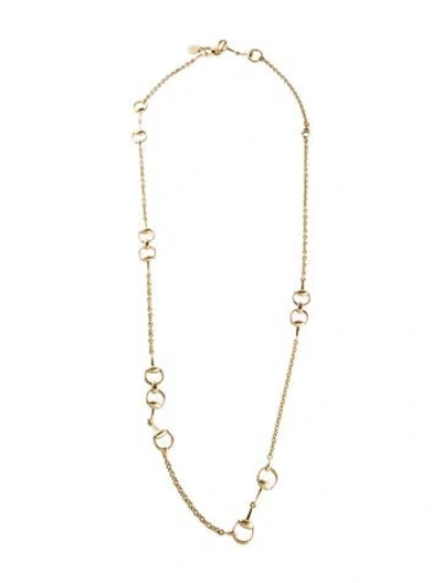 Pre-owned Gucci 18k Horsebit Chain Necklace, 35.75" In Multi