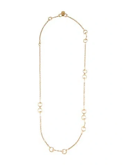 Pre-owned Gucci 18k Horsebit Chain Necklace, 36" In Multi