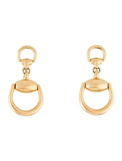 Pre-owned Gucci 18k Horsebit Clip-on Earrings In Multi