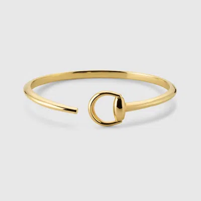 Gucci 18k Horsebit Cuff Bracelet In Gold