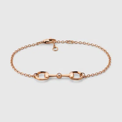 Gucci 18k Horsebit Diamond Chain Bracelet In Gold