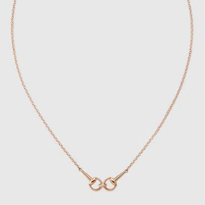 Gucci 18k Horsebit Diamond Chain Necklace In Gold