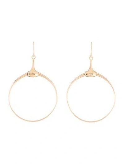 Pre-owned Gucci 18k Horsebit Hoop Earrings In Multi