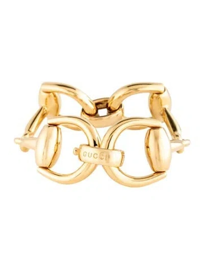 Pre-owned Gucci 18k Horsebit Link Bracelet, 7" In Multicolor