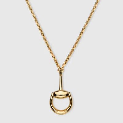 Gucci 18k Horsebit Long Chain Necklace In Gold