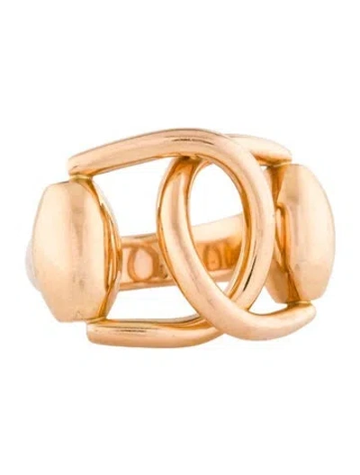 Pre-owned Gucci 18k Horsebit Ring In Multi