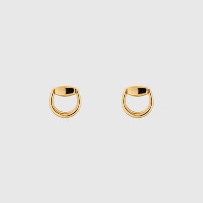 Gucci 18k Horsebit Stud Earrings In Gold