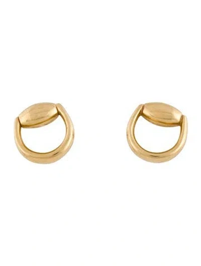 Pre-owned Gucci 18k Horsebit Stud Earrings In Multi