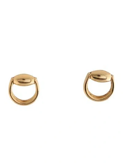 Pre-owned Gucci 18k Horsebit Stud Earrings In Multicolor