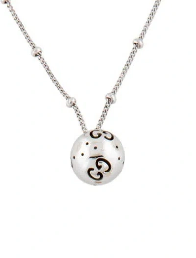Pre-owned Gucci 18k Icon Bold Boule Pendant Necklace In Multi