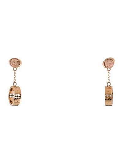 Pre-owned Gucci 18k Icon Drop Earrings In Multi