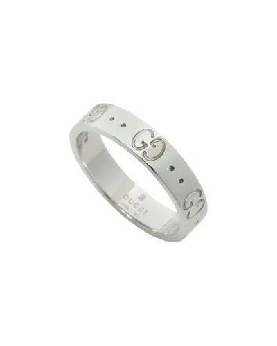 Gucci 18k Icon Ring K18wg White Gold (authentic Pre-loved) In Metallic