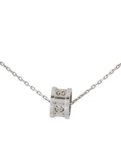 Pre-owned Gucci 18k Icon Twirl Pendant Necklace, 17" In Multi