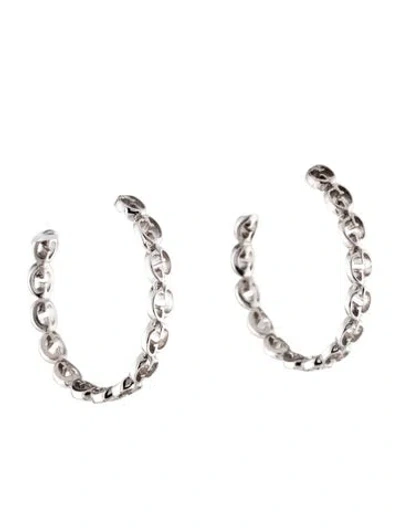 Pre-owned Gucci 18k Interlocking G Hoop Earrings In Multi