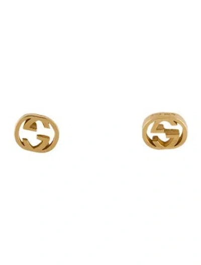 Pre-owned Gucci 18k Interlocking G Stud Earrings In Multi