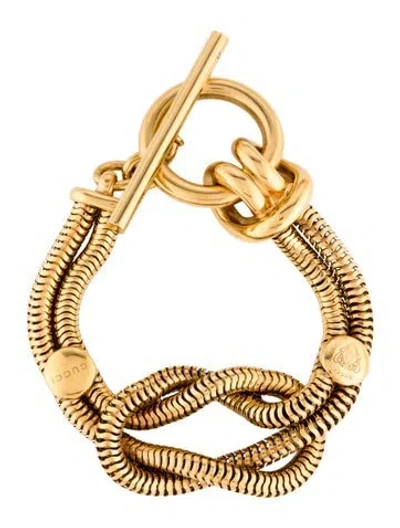 Pre-owned Gucci 18k Knot Toggle Bracelet, 6.25" In Multicolor
