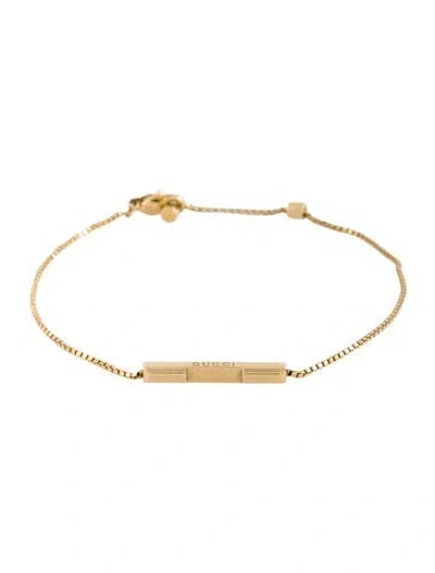 Pre-owned Gucci 18k Link To Love Station Bracelet, 7.5" In Multicolor