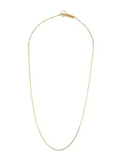 Pre-owned Gucci 18k Logo Bar Lariat Necklace, 20.5" In Multicolor