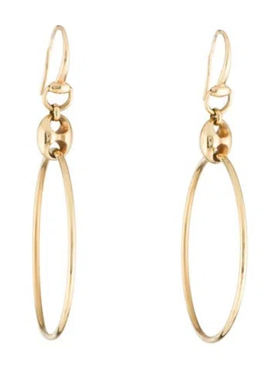 Pre-owned Gucci 18k Marina Hoop Earrings In Multi
