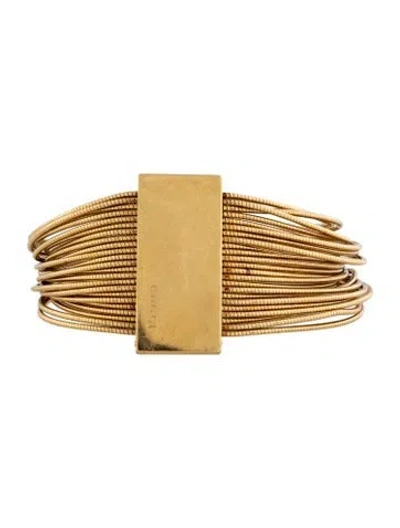 Pre-owned Gucci 18k Multistrand Bangle Bracelet, 6.5" In Multicolor