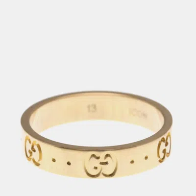 Pre-owned Gucci 18k Pink Gold Fashion Band Ring Eu 53