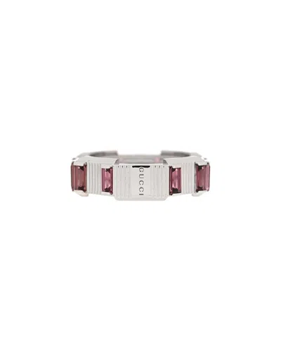 Gucci 18k Rubellite 7mm Link To Love Ring 52 6 (authentic Pre-loved) In Multi